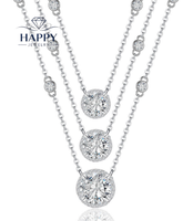 Collier pendentif en argent 925 et moissanite pour les détaillants de bijoux, idéal pour les collections superposées et la recherche d'accessoires de mode