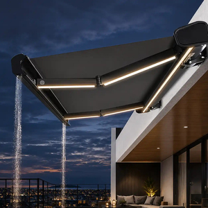 Auvent rétractable manuel ou motorisé avec cadre en aluminium pour balcon, <span class=keywords><strong>protection</strong></span> contre la pluie, <span class=keywords><strong>imperméable</strong></span>, <span class=keywords><strong>protection</strong></span> toutes saisons, maison, café - Product Image 5