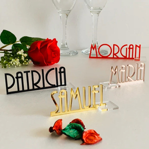 Cartes de place en acrylique transparent pour les noms des invités de mariage numéros de table escorte assiettes acryliques rectangulaires vierges pour tableau des sièges à manger - Product Image 4
