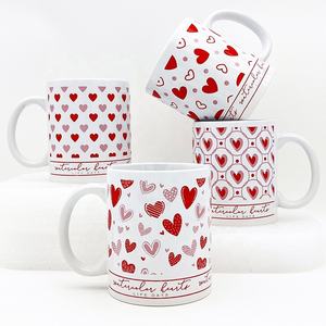 แก้วกา<span class=keywords><strong>แฟ</strong></span>เซรามิกรูปหัวใจสีแดงดีไซน์คลาสสิกสำหรับใช้ในฤดูกาลแก้วน้ำชาสำหรับวันวาเลนไทน์ของขวัญในการแต่งหน้า - Product Image 6