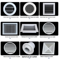 Grille d'aération auto-pliante simple/double couche, diffuseur carré anti-pluie à lamelles