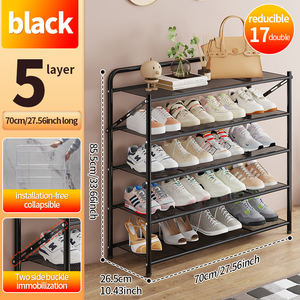 卸売5層金属グリッド折りたたみ式靴ラックスタンド耐圧折りたたみ靴オーガナイザー侵入用クローゼット用 - Product Image 6