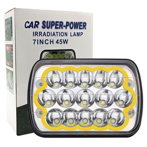 Phare LED 5x7 pouces 45W pour camion avec DRL, feux de route et de croisement, éclairage de travail, antibrouillard, feux de conduite, feux LED pour voiture - Product Image 1