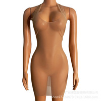 Robe moulante sexy en maille transparente, grande taille, tenue de drag queen, tenue de strip-teaseuse, vêtements de danse exotiques, robe de soirée pour femmes, mini-robe de boîte de nuit