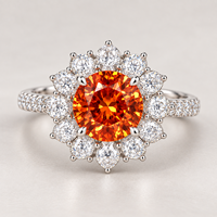 Pendentif en or 18 carats avec feuille de poire orange Fanta cultivée en laboratoire, certifié IGI, pour mariage, soirée, bijou de luxe, vente en gros OEM ODM
