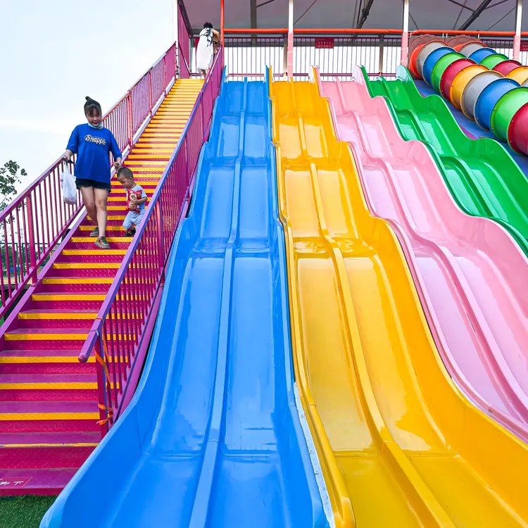 New Design Popular Rainbow Dry Snow Slide Amusement Park Fun Rides For Children And Kids To Have Fun