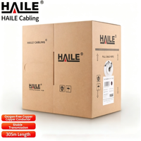 Câble réseau CAT5 UTP 8 conducteurs en cuivre pur sans oxygène, câble LAN non blindé pour la surveillance et les télécommunications, gris 305m par boîte