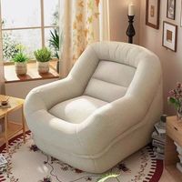 Pouf en velours côtelé confortable avec repose-pieds, canapé lounge individuel surdimensionné, chaise de sol douce rayée pour chambre, salon, appartement