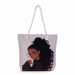 Clássico All-In-One Grande Capacidade Feminino Tote Saco De Praia Fabricantes New Black <span class=keywords><strong>Girl</strong></span> Impresso Bolsa De Ombro Eco-Friendly - Product Image 4