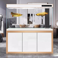Aquarium rectangulaire pour salon, en verre ultra-blanc, grand écosystème, filtration intégrée au fond, aquarium pour arowana