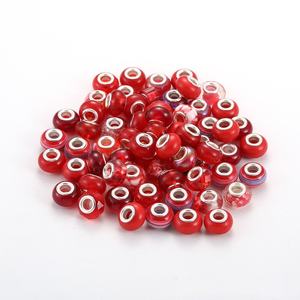 Perles d'espacement rondes en métal de 14 mm à grand trou, style mixte mode, faites à la main, avec diamant, pour la fabrication de bijoux et de bracelets - Product Image 3