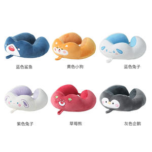 Oreiller de voyage en velours en forme de U avec motif animal pour la sieste au bureau et l'utilisation en avion - Product Image 2