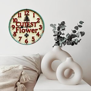 Round Wooden <b>Wall</b> <b>Clock</b> 25x25cm Simple Line <b>Design</b> Quiet Quartz Home Living Room Decor - Product Image 2