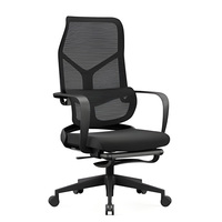 Chaise de bureau ergonomique moderne pivotante en maille avec repose-pieds, appui-tête inclinable et réglable, chaise de direction de luxe