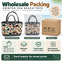 Sac de plage en EVA imprimé, sac à main imperméable avec motif animal et motif palmier pour les voyages, les stations balnéaires, personnalisable