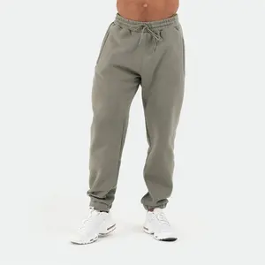 Custom Logo Thick Workout Man Oversized Long Jogger Pants Heavyweight Cotton Cuffed Sweatpants