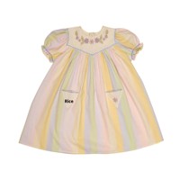 Robe pour enfants 2026 SS Été APO Rétro Robuste Plissée Fille Princesse Broderie Florale Bretelles Jupe Trapèze