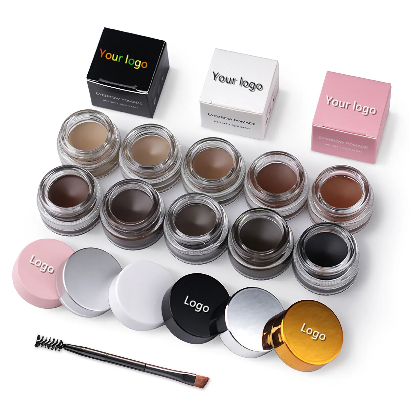 10 colors waterproof custom brow filler eyebrow gel cejas brow pomade private label eyebrow pomade with free brow pencil