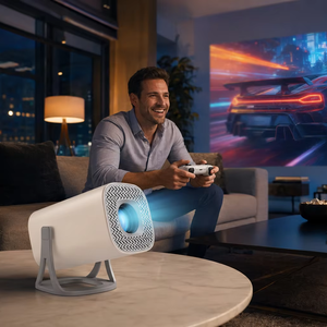Proyector de Juegos LED S40 con <span class=keywords><strong>Android</strong></span> 14, 150 ANSI, Resolución Nativa 720P, Decodificación 4K, WiFi 6, BT 5.0, Corrección Trapezoidal Automática, 120 Pulgadas, Cine en Casa Portátil - Product Image 1