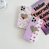 Coque de téléphone en cuir souple en forme de cœur, vente en gros d'usine, accessoire pour iPhone 12 13 14 15 16 17 18 Pro Max, protection pour téléphone portable