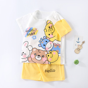 Ensembles de pyjamas pour enfants de haute qualité, en coton fin pour l'été, ensemble 2 pièces, pyjama décontracté à manches courtes, ensembles de pyjamas unisexes - Product Image 6