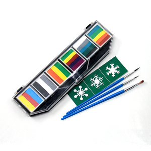 Pochoirs professionnels 6 couleurs pour palette de <span class=keywords><strong>peinture</strong></span> pour le visage et le corps fendus Maquillage cosmétique Fournitures de <span class=keywords><strong>peinture</strong></span> corporelle pour enfants et adultes - Product Image 6
