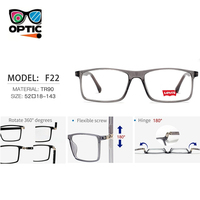 Monture de lunettes carrée TR90 avec branches en acétate à broche insérée, lunettes optiques pliables à 360° pour hommes et femmes