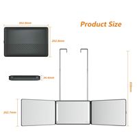 Vente en gros Portable pliable à trois côtés coupe de cheveux maquillage avec lumière LED trois miroirs pour auto coupe de cheveux miroir à 3 voies