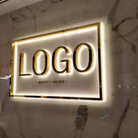 Letrero con Logotipo 3D, Letras con Retroiluminación, Letrero Luminoso Personalizado para Exteriores, Fachada de Tienda, Negocio, Letrero Iluminado con Logotipo