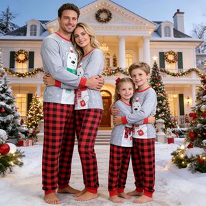 <span class=keywords><strong>Pigiami</strong></span> coordinati genitore-figlio con stampa orsetto For Wish <span class=keywords><strong>Home</strong></span> Wear, morbidi, stile Europa America, edizione limitata natalizia, disponibili. - Product Image 5