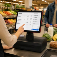 Caisse enregistreuse tactile tout-en-un 15,6 pouces avec imprimante thermique intégrée, tiroir-caisse, Wi-Fi 6, Bluetooth 5.2 pour supermarché