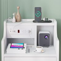 Étagère et armoires de chevet convertibles, design moderne et simple, taille mini, rangement en bois pour hôtel ou hôpital
