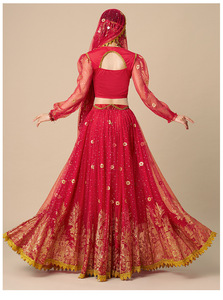 Nouvelles tenues de danse du ventre de princesse <span class=keywords><strong>Jasmine</strong></span> Aladdin à manches longues pour Halloween et la scène - Product Image 5
