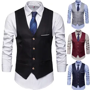 Chaleco <span class=keywords><strong>de</strong></span> Traje para <span class=keywords><strong>Hombre</strong></span>, Chaleco Formal <span class=keywords><strong>de</strong></span> Negocios para Traje o Esmoquin - Product Image 2
