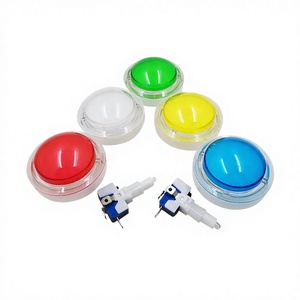 JY Factory – Meilleur prix – Bouton poussoir en plastique transparent lumineux à LED 60 mm 5/12/24 V pour jeux vidéo d'arcade – Personnalisable et durable - Product Image 1