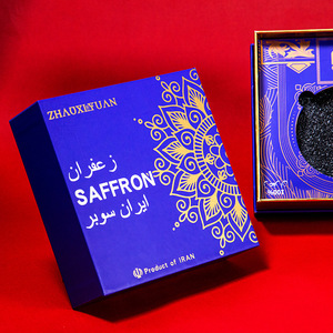 Scatola Regalo di Lusso in Cartone Rigido con Logo Personalizzato e Stampa in Lamina d'Oro, con Inserto in Schiuma EVA per Confezione Zafferano, Vendita all'Ingrosso - Product Image 4