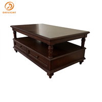 Bureau à thé en bois massif design d'appartement d'hôtel antique Mobilier de salon personnalisable royal Table basse de luxe européenne vintage