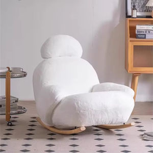 Sillón Mecedora con Cojín Suave, Sillón Deslizante con Asiento Acolchado, Patas de Metal, Cómodo Sillón Sofá <span class=keywords><strong>para</strong></span> Sala de Estar Moderna - Product Image 6