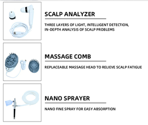 Máquina 3 en 1 para el Cuidado del Cuero Cabelludo: Detector, Masajeador y Pistola de Pulverización para un Tratamiento Completo de Salud Capilar, Analizador de Salud del Cabello - Product Image 6