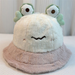 Automne et <span class=keywords><strong>hiver</strong></span> femmes grenouille cheveux seau chapeau chaud Imitation fourrure seau chapeau avec cache-oreilles adapté aux scènes de pêche de loisirs - Product Image 2
