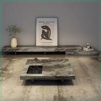 Meuble TV de salon en pierre frittée italienne, style nordique minimaliste, haut de gamme, support mural en marbre, luxe léger