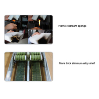 Table de massage portable électrique infrarouge thermique pour acupression corporelle complète avec rouleau de jade en cuir synthétique