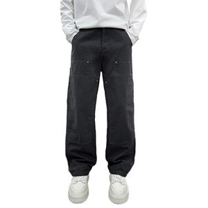 Dört Mevsim Yeni High-end Denim Kot Erkek Boot Cut Bol Kesim Günlük İş Pantolonu Yaz İlkbahar Sonbahar Kış Düğmeli Yıkanmış - Product Image 3