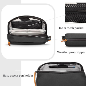 <b>Tech</b> <b>Bag</b> Organizer - Small Electronics Organizer Pouch for Travel - Premium Travel Case with Leather Accents - Product Image 4