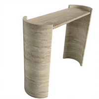 Dougbuild Muebles Personalizados: Diseño y Fabricación Integral de Mesas de Entrada de Travertino Natural de 18 mm de Espesor