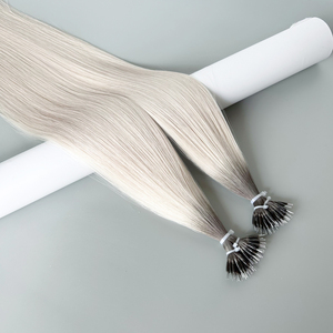 Nano Tip Extensions de <span class=keywords><strong>Cheveux</strong></span> Européennes Super Double Dessiné Balayage <span class=keywords><strong>Blond</strong></span> Clair Dimensionnel Mélange Couleur Prêt Stock - Product Image 5