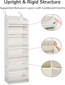 50Lbs Weight Capacity Closet Door Hanging Over the Door Organizer with 6 Large Pockets 12 Side Pockets - Product Image 2