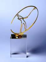 Trophée de golf en or, figurine sphérique en cristal