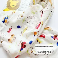 Couverture d'emmaillotage pour bébé, imprimé animal, pur coton, double couche, fine, été, tissu d'emmaillotage, drap de lit pour nouveau-né, serviette de bain, couverture