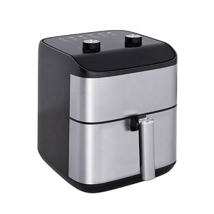 <span class=keywords><strong>Friggitrice</strong></span> <span class=keywords><strong>ad</strong></span> <span class=keywords><strong>Aria</strong></span> Smart da 4L in Acciaio Inossidabile, Design Moderno Quadrato, per Cucina Sana Domestica: Bistecche, Pollo, Torte - Product Image 1